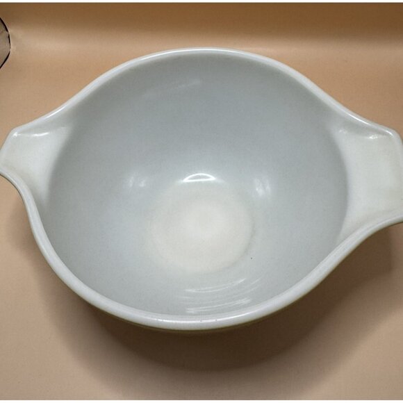 Vintage Pyrex Homestead Cinderella Mixing Bowls 441, 444 Tan Blue 2 Bowls- CLEAN - Picture 9 of 10